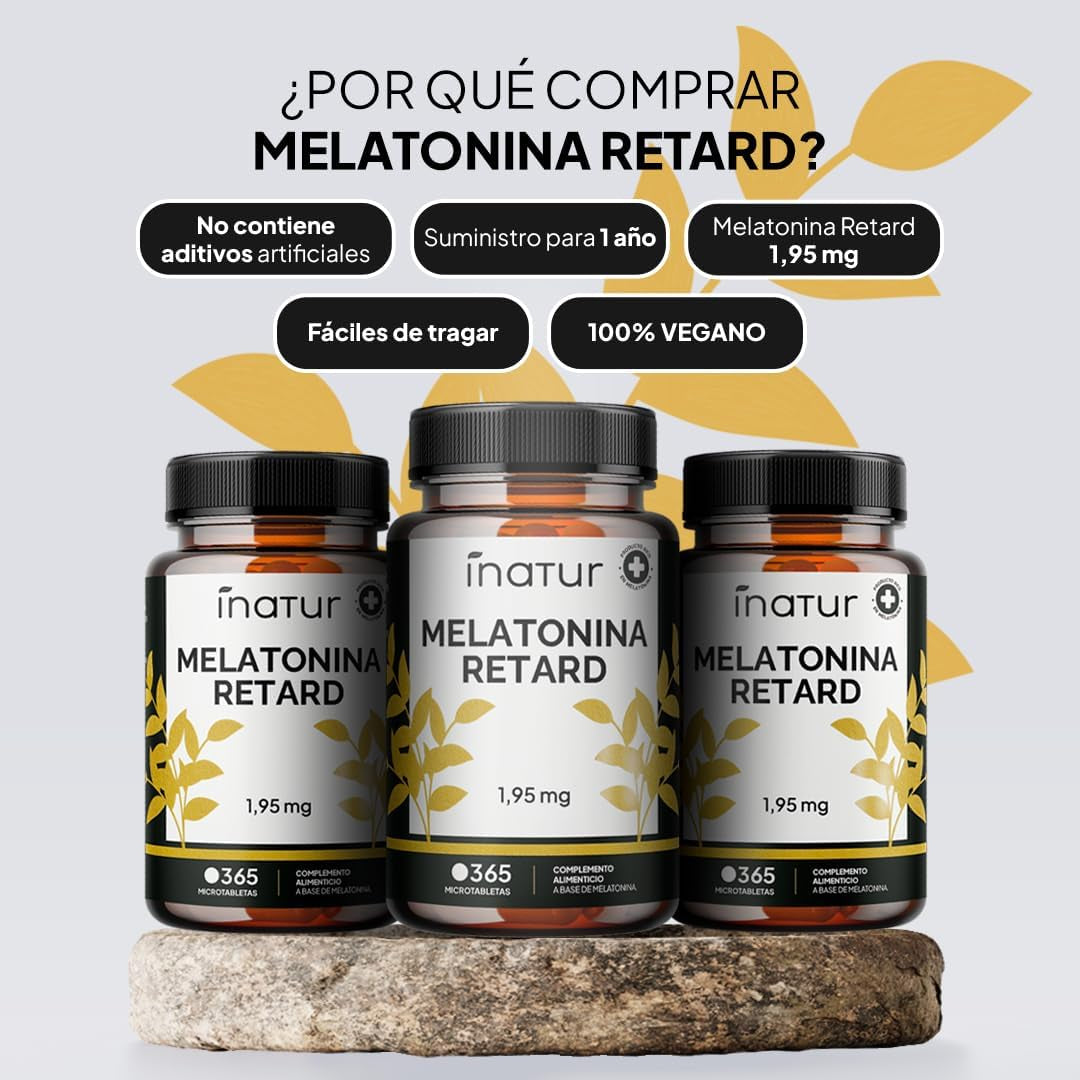 Melatonina Retard 1,9 Mg – Liberación Prolongada - 365 Comprimidos Veganos