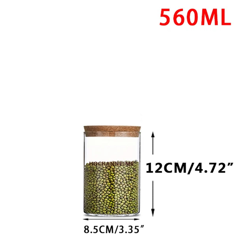 Glass Jar with Lid Cookie Kitchen Storage Jars and Lids Mason Candy Spices Glass Container Wholesale Condiments Organizer