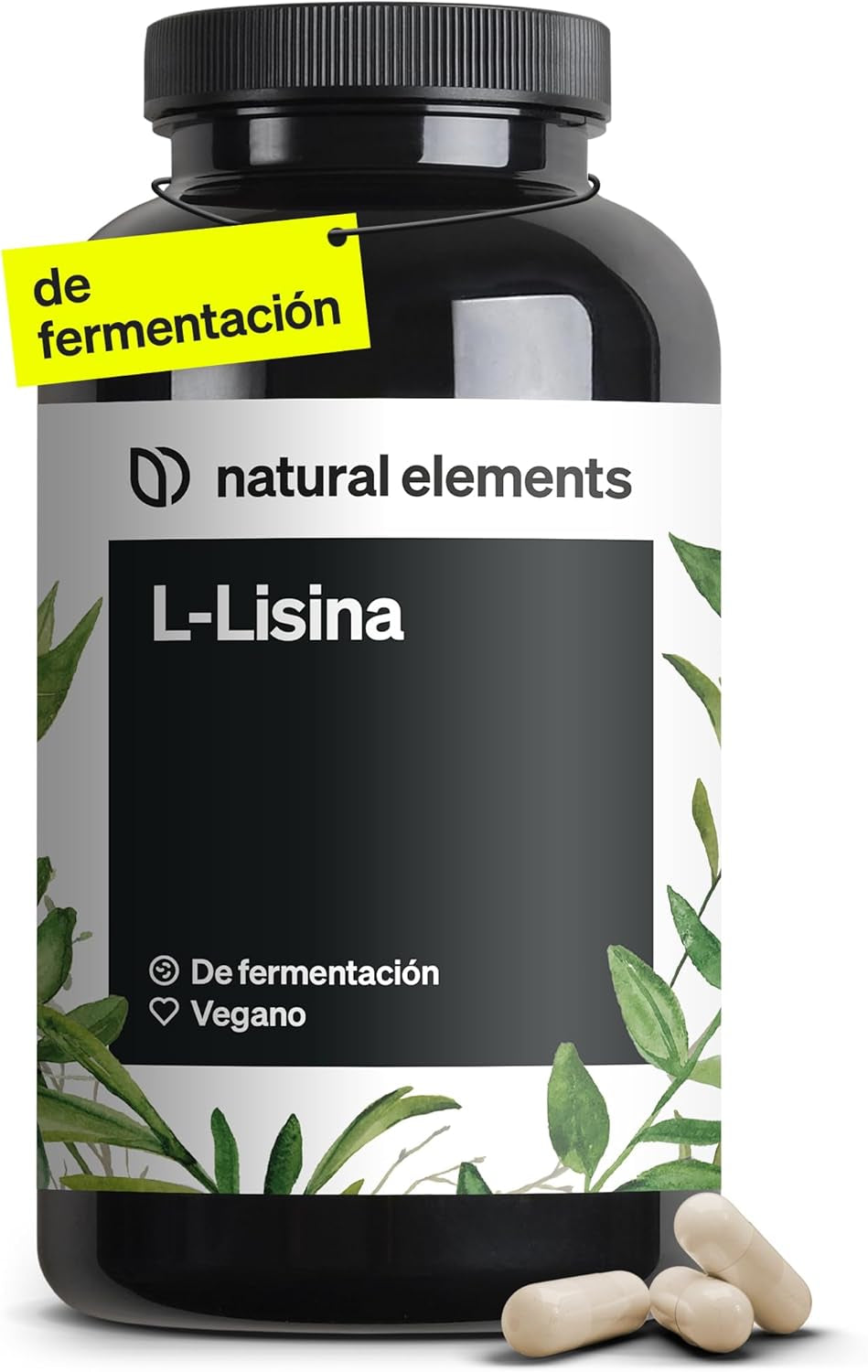 L-Lisina - Fabricado En Alemania - 365 Cápsulas - 1.000 Mg Por Dosis Diaria - Procedente De Fermentación Vegetal - Producto Vegano, Alta Dosificación, Sin Aditivos