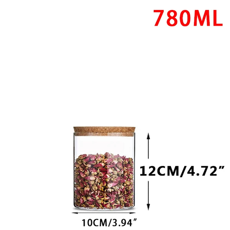 Glass Jar with Lid Cookie Kitchen Storage Jars and Lids Mason Candy Spices Glass Container Wholesale Condiments Organizer
