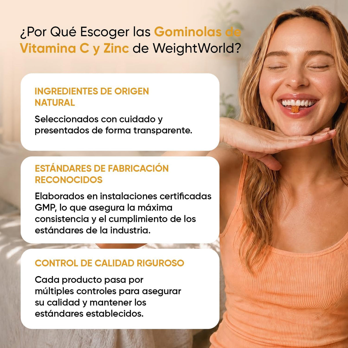 Vitamina C Y Zinc 206 Mg - 120 Gominolas Con Sabor Natural a Naranja