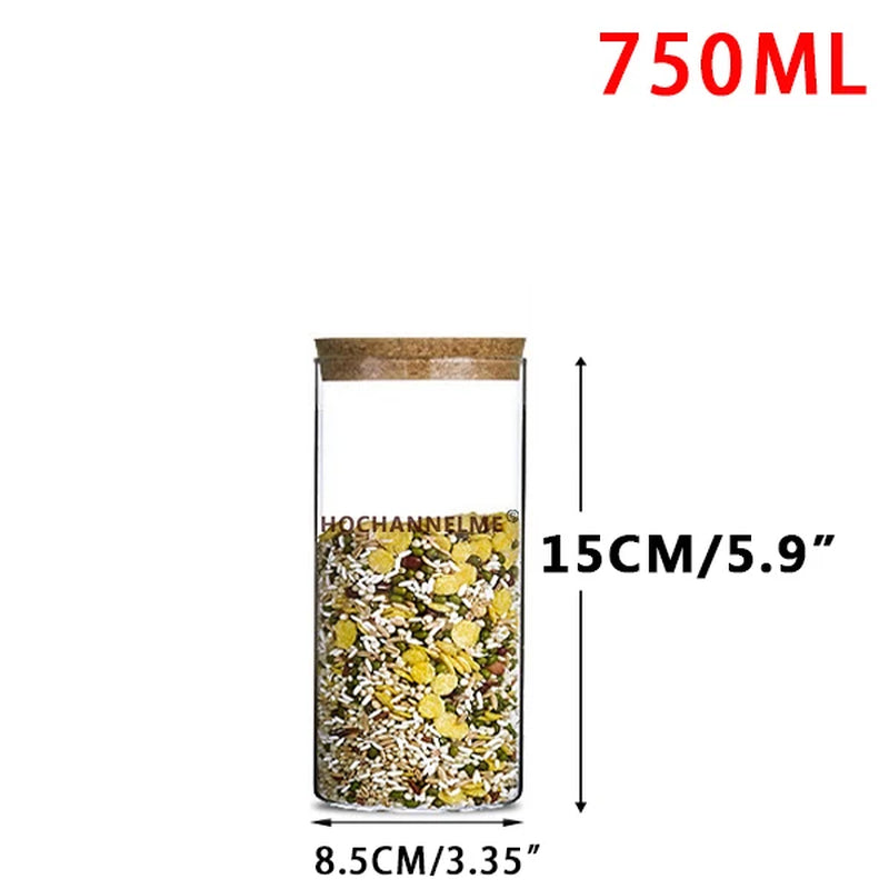 Glass Jar with Lid Cookie Kitchen Storage Jars and Lids Mason Candy Spices Glass Container Wholesale Condiments Organizer