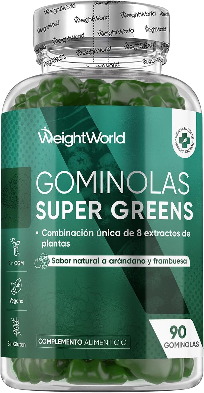 Super Greens Suplemento 90 Gominolas - 8 Super Alimentos Con Vit B12 Y Zinc