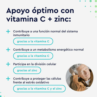 Vitamina C + Zinc - 365 Cápsulas - 1000Mg Vitamina C + 20Mg Zinc - Apoya El Sistema Inmunológico Y Reduce La Fatiga - Con Protección Gástrica Y Ph Neutro -100% Vegano
