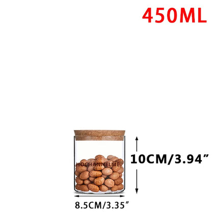 Glass Jar with Lid Cookie Kitchen Storage Jars and Lids Mason Candy Spices Glass Container Wholesale Condiments Organizer