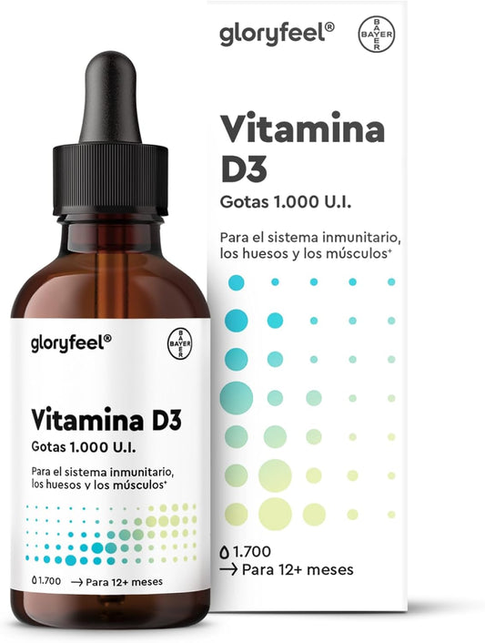 Vitamina D3 En Gotas - 5000 U.I. Por 5 Gotas - 50Ml (Líquido) En Aceite MCT De Coco - Altamente Biodisponibles Y Estables - Probado En Laboratorio, Fabricado En Alemania Sin Aditivos